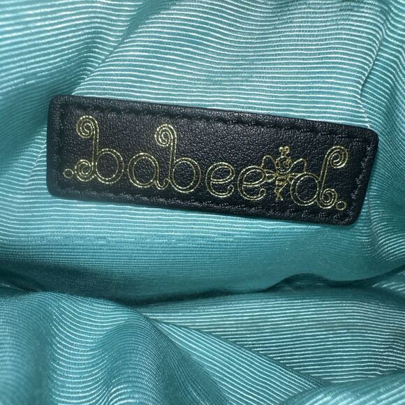 bd Babeed Designer Paris Black Leather Pink Green Rhinestones Hand Bag $395 - Picture 9 of 9